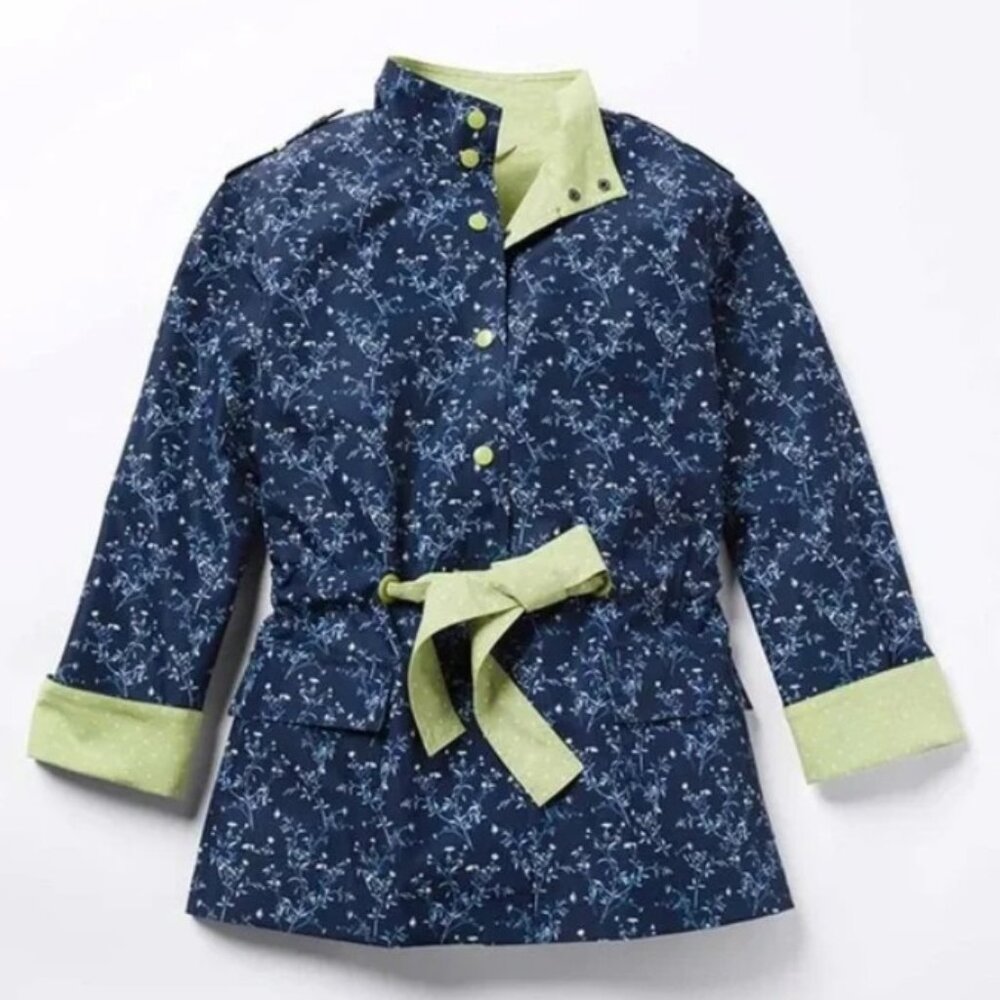 Matilda Jane Enchanted Garden Brighten The Day Floral Polka Dot Rain Jacket Sz S